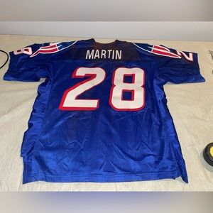 Nwt Authentic Starter Curtis Martin Jersey Patriots Men 48 Sewn Blue Read Des.